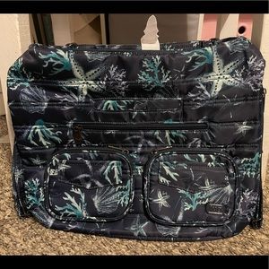 NWT Lug zipliner hobo bag tote backpack Stars Shells Navy